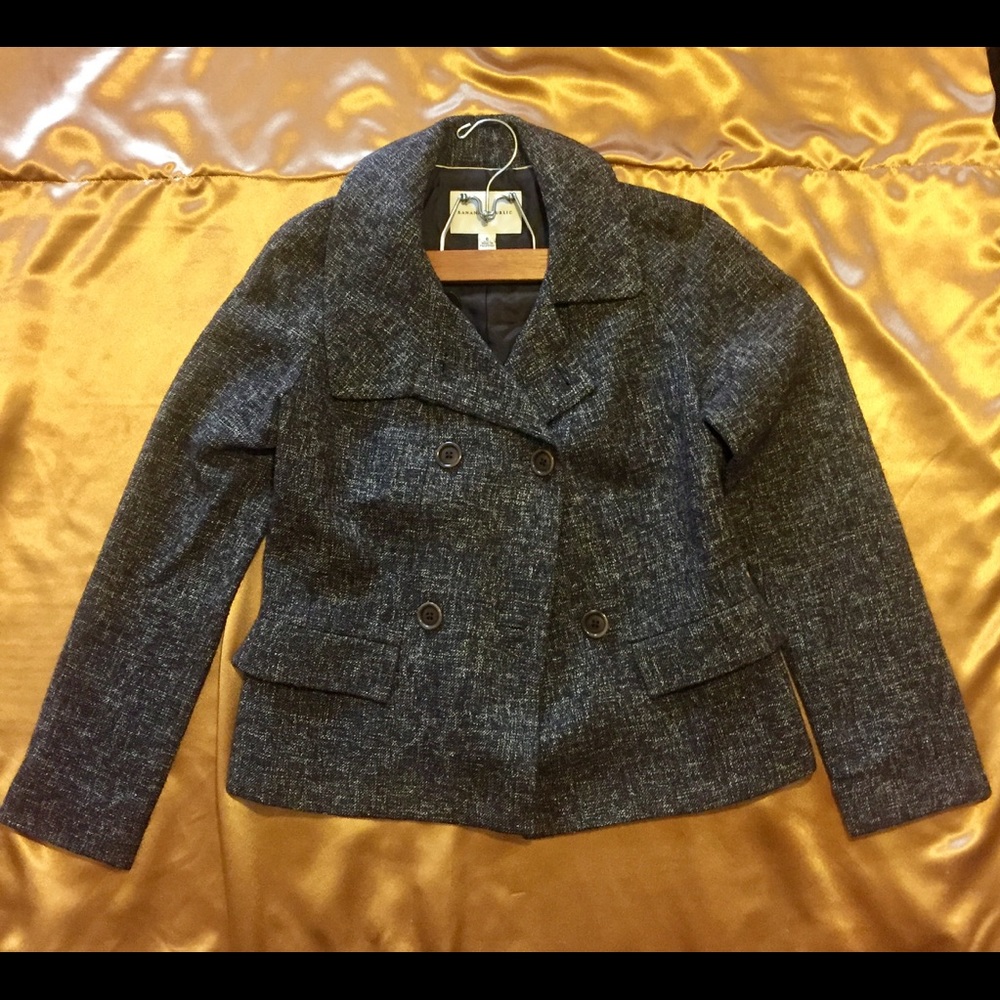 Banana Republic Tweed Double-Breasted Blazer.